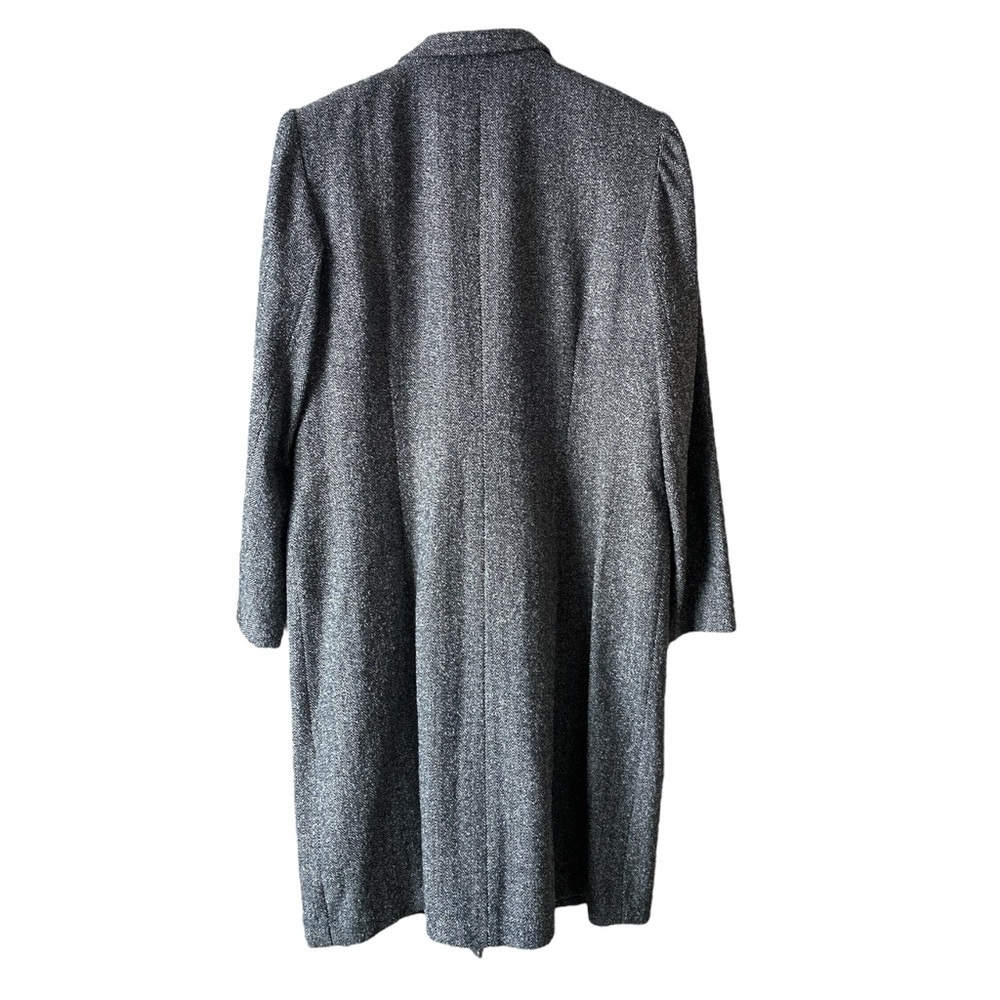 Talbots Women’s Vintage Gray Herringbone Tweed Preppy Longline Coat Size 12 - Picture 6 of 13